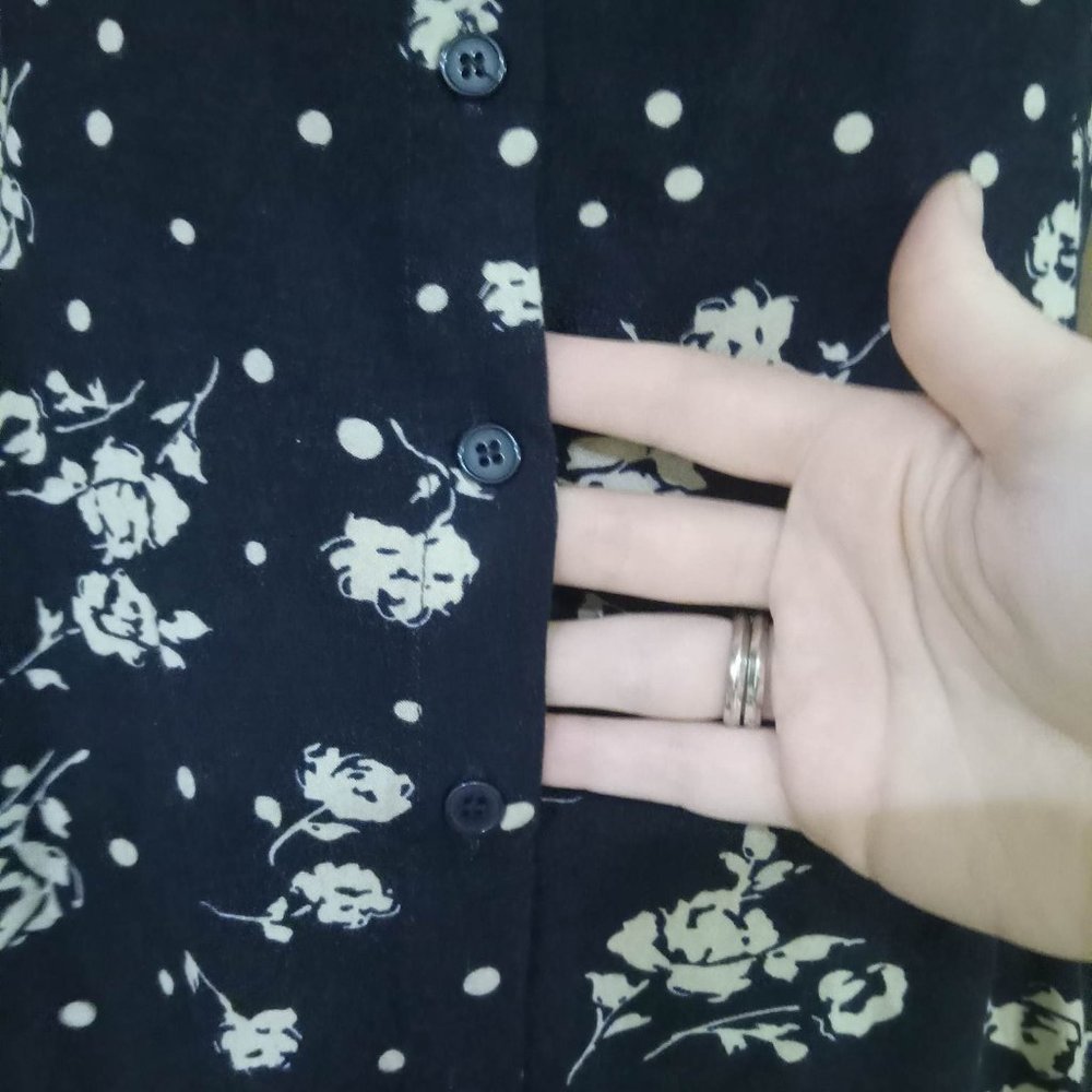Floral Button Down Mini Dress - Picture 2 of 7